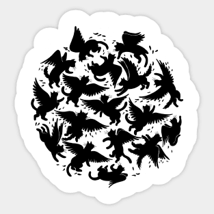 Raven cats - black Sticker